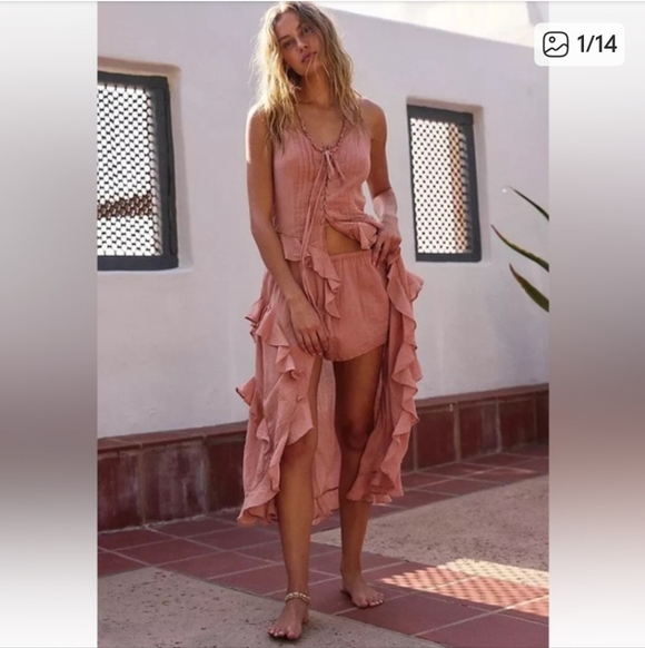 Free People Dresses & Skirts - FINAL PRICE! RARE FREE PEOPLE LACE UP SET